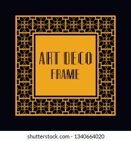 Vintage retro ornamental art deco border frame. Geometric ornate element for design