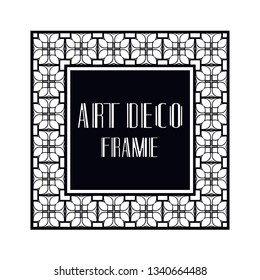 Vintage retro ornamental art deco border frame. Geometric ornate element for design