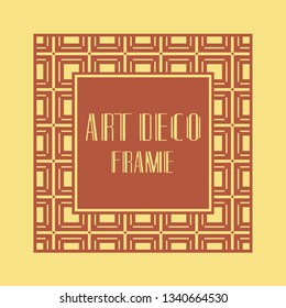 Vintage retro ornamental art deco border frame. Geometric ornate element for design