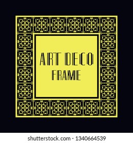 Vintage retro ornamental art deco border frame. Geometric ornate element for design