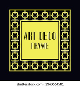 Vintage retro ornamental art deco border frame. Geometric ornate element for design