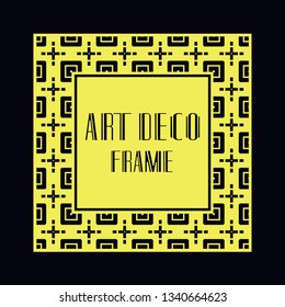 Vintage retro ornamental art deco border frame. Geometric ornate element for design