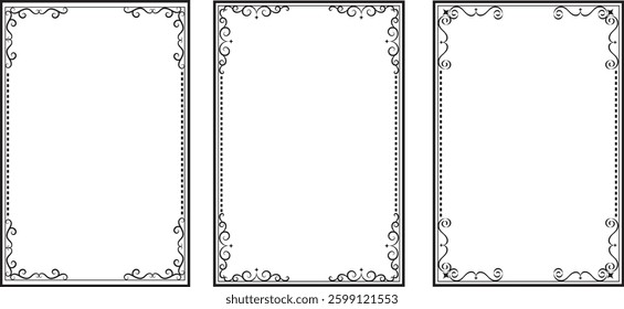 Vintage Retro Ornamental Decorative Border Frame and vintage Frames and Banners. Elegant vintage frames in various shapes. Perfect for vintage design lovers  ornamental elements vector set.