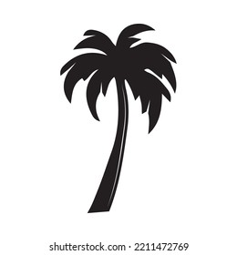 Vintage retro palm tree summer. Can be used like emblem, logo, badge, label. mark, poster or print. Monochrome Graphic Art. Vector Illustration.
