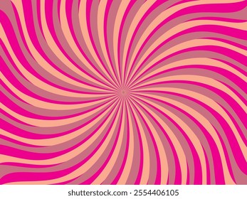 Vintage retro pattern background. Colorful grunge wave wallpaper. Vector illustration. Rotate party background pattern.