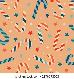 Vintage retro pattern with Christmas sweets. Christmas background 