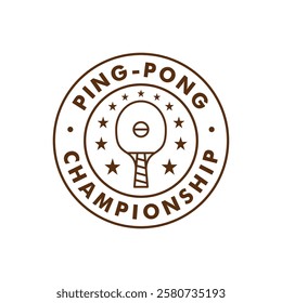 Vintage retro ping pong table tennis championship logo emblem design for t shirt print or embroidery