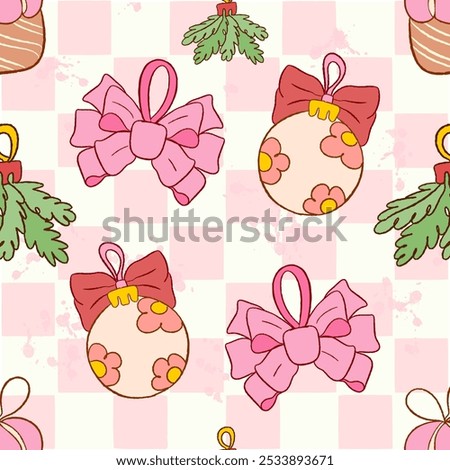 Vintage Retro Pink Seamless Pattern, Pink Vintage Coquette Christmas seamless file, Retro Pink Santa Christmas seamless file, groovy x mas, Retro Christmas Digital Seamless Pattern 