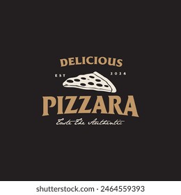 Vintage retro pizza logo for pizza restaurant bar