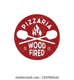 Vintage retro pizza logo and typography template