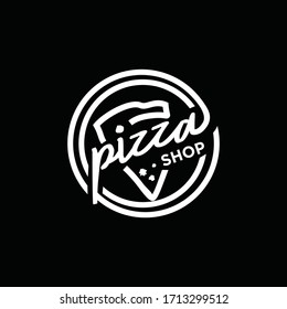 Vintage Retro Pizza Shop Logo Lebel Design Vector