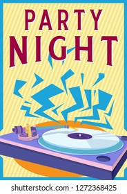 vintage retro poster DJ music party print