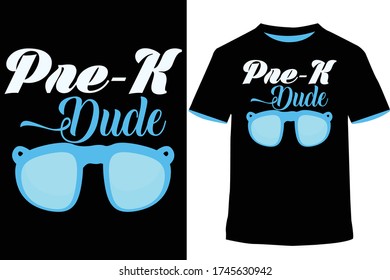 Vintage Retro Pre K Dude Shirt Boys Funny Back To School T-Shirt