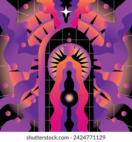 Vintage Retro Psychedelic Illustration Vector