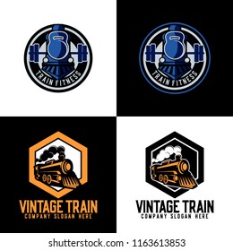 vintage retro railroad steam train logos, emblems, labels and badges, train logo template