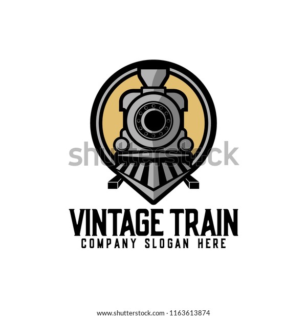 Vintage Retro Railroad Steam Train Logos Stock Vector (Royalty Free ...