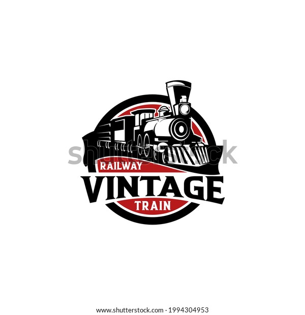 Vintage Retro Railroad Steam Train Logos Stock Vector (Royalty Free ...