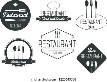 Vintage Retro Restaurant Bar Bistro Logo, Vector Vintage Style logo