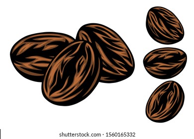 Vintage retro roasted coffee beans isolated vector illustration on a white background. Design element for logo, badge, banner, poster.