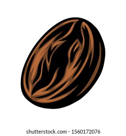 Vintage retro roasted coffee beans isolated vector illustration on a white background. Design element for logo, badge, banner, poster.