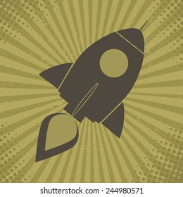 Vintage Retro Rocket.Concept Vector Illustration 
