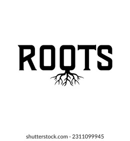 Vintage Retro Roots creeper Logo typography design,template,symbol,vector icon