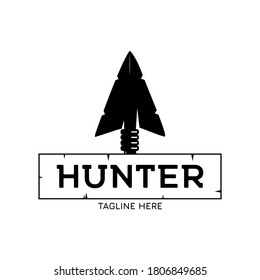 Vintage Retro Rustic Arrowhead Spear Hunting Hipster Logo Design