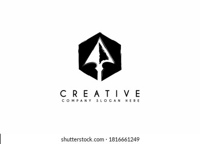 Diseño de logotipo Hipster de la caza de la punta de la punta de la punta de la punta de la punta de la punta de la punta de la punta de la punta del arco