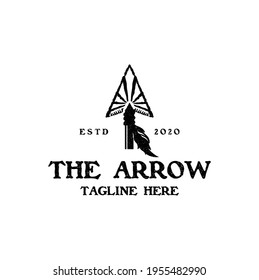 Vintage Retro Rustic Arrowhead Speer Jagd Hipster Logo Design