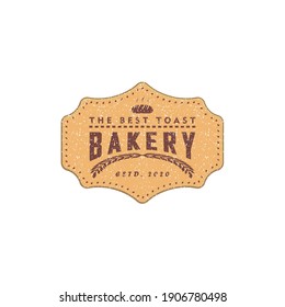 Sello y pegatina de las etiquetas del logotipo de la panadería rústica retro vintage	
