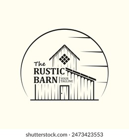 Vintage Retro Rustic Barn Farm, Natural rustic barn, farmhouse, warehouse logo with a retro vintage concept.