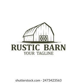 Vintage Retro Rustic Barn Farm, Natural rustic barn, farmhouse, warehouse logo with a retro vintage concept.