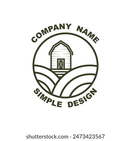 Vintage Retro Rustic Barn Farm, Natural rustic barn, farmhouse, warehouse logo with a retro vintage concept.