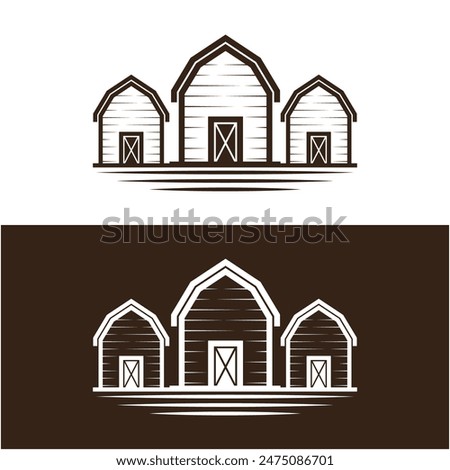 Vintage Retro Rustic Barn Farm, Natural rustic barn, farmhouse, warehouse logo with a retro vintage concept.