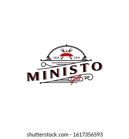Vintage Retro Rustic BBQ Grill, Barbecue, Barbeque Label Stamp Logo design vector