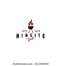 Vintage Retro Rustic BBQ Grill, Barbecue, Barbeque Label Stamp Logo design vector