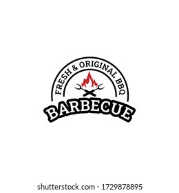 Vintage Retro Rustic BBQ Grill, Barbecue, Barbeque Label Stamp Logo design vector