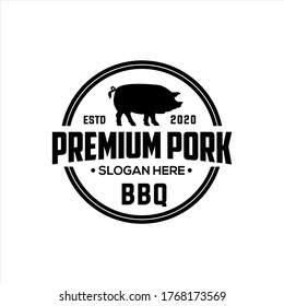Vintage Retro Rustic BBBQ Grill, Grill, Barbeque Label Stamp Logo Design, Vektorgrafik
einfach