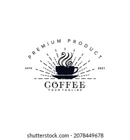 Vintage Retro Rustic Coffee Shop logo vector design template inspiration idea