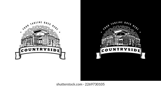 Vintage retro rustic countryside western country cowboy bar saloon logo design