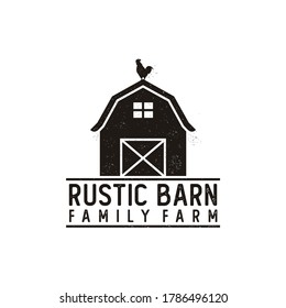 Vintage Retro Rustic Grunge Barn Farm logo design