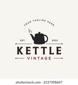 Vintage retro rustic kettle logo design with premium quality.