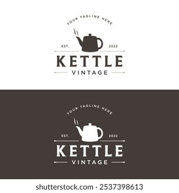 Vintage retro rustic kettle logo design with premium quality.