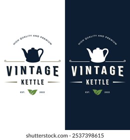 Vintage retro rustic kettle logo design with premium quality.