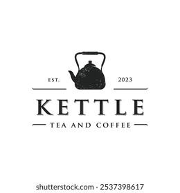 Vintage retro rustic kettle logo design with premium quality.