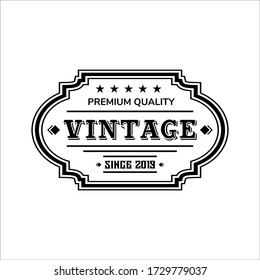 Vintage Retro Rustic, Label Stamp Logo design vector