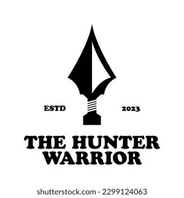 Vintage Retro Rustic Native Arrowhead Spear for Arrow Hunting Hipster Logo Design