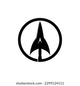 Vintage Retro Rustic Native Arrowhead Spear for Arrow Hunting Hipster Logo Design