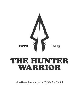 Vintage Retro Rustic Native Arrowhead Spear for Arrow Hunting Hipster Logo Design