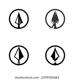Vintage Retro Rustic Native Arrowhead Spear for Arrow Hunting Hipster Logo Design